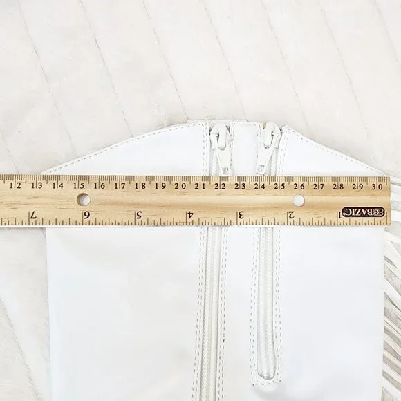 Wild One White Fringe Cowboy Cowgirl Boots Plus Plus size Friendly - Picture 11 of 13